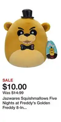 Game Stop Jazwares Squishmallows Five Nights at Freddy's Golden Freddy 8-In Little Plush offer