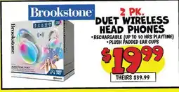 Ollie's Brookstone 2 PK. DUET WIRELESS HEAD PHONES offer