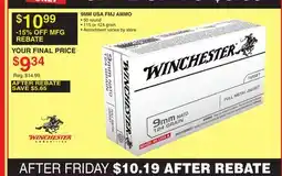 Dunham's Sports WINCHESTER 9MM USA FMJ AMMO offer