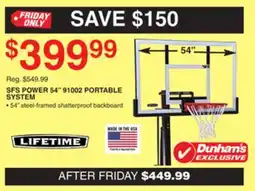 Dunham's Sports LIFETIME SFS POWER PORTABLE SYSTEM offer