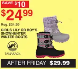 Dunham's Sports GIRL'S LILY OR BOY'S SNOWHUNTER WINTER BOOTS offer