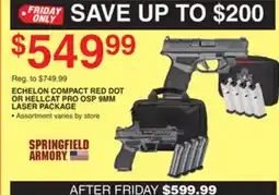 Dunham's Sports SPRINGFIELD ARMORY ECHELON COMPACT RED DOT OR HELLCAT PRO OSP 9MM LASER PACKAGE offer