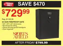Dunham's Sports SPORTS AFIELD 64 GUN FIREPROOF SAFE offer