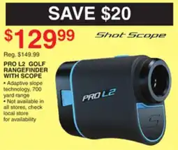Dunham's Sports SHOT SCOPE PRO L2 GOLF RANGEFINDER WITH SCOPE offer