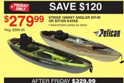 Dunham's Sports PELICAN STRIKE ANGLER SIT-IN OR SIT-ON KAYAK offer