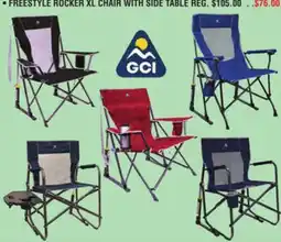 Dunham's Sports GCI FREESTYLE ROCKER XL CHAIR WITH SIDE TABLE offer