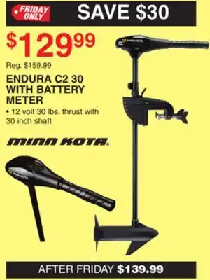 Dunham's Sports MINN KOTA ENDURA C2 30 WITH BATTERY METER offer