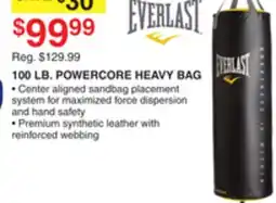 Dunham's Sports EVERLAST 100 LB. POWERCORE HEAVY BAG offer