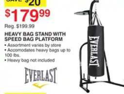 Dunham's Sports EVERLAST HEAVY BAG STAND WITH SPEED BAG PLATFORM offer