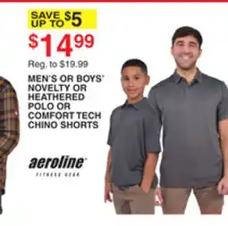 Dunham's Sports AEROLINE MEN'S OR NOVELTY OR HEATHERED COMFORT TECH CHINO SHORTS offer