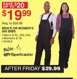 Dunham's Sports MEN'S OR WOMEN'S SKI BIBS offer