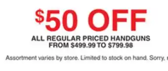 Dunham's Sports ALL REGULAR PRICED HANDGUNS offer