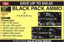 Dunham's Sports FEDERAL AMMUNITION BLACK PACK AMMO offer