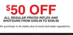 Dunham's Sports REGULAR PRICED RIFLES AND SHOTGUNS offer