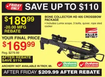 Dunham's Sports BONE COLLECTOR HD 405 CROSSBOW PACKAGE offer