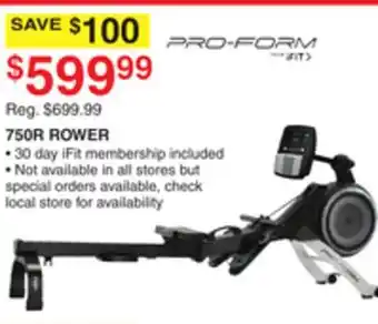 Dunham's Sports PROFORM 750R ROWER offer