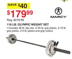 Dunham's Sports 110 LB. OLYMPIC WEIGHT SET offer