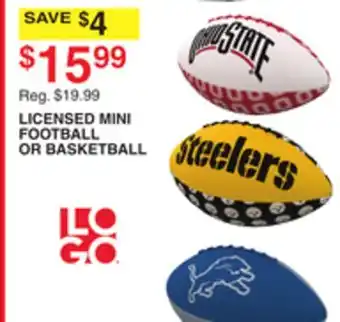 Dunham's Sports LICENSED MINI FOOTBALL OR BASKETBALL offer