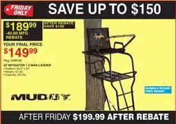 Dunham's Sports MUDDY 22' MITIGATOR 1.5 MAN LADDER offer