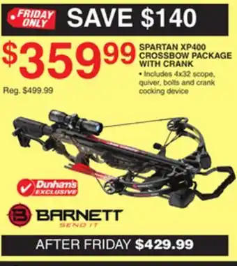 Dunham's Sports SPARTAN XP400 CROSSBOW PACKAGE WITH CRANK offer