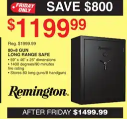 Dunham's Sports REMINGTON 80 + 8 GUN LONG RANGE SAFE offer