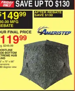 Dunham's Sports AMERISTEP FRONTLINE WIDE-BOTTOM EXTREME HUB BLIND offer