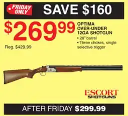 Dunham's Sports ESCORT SHOTGUNS OPTIMA OVER-UNDER 12GA SHOTGUN offer