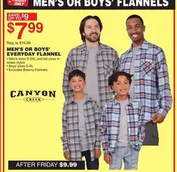 Dunham's Sports CANYON CREEK MEN'S OR BOYS' EVERYDAY FLANNEL offer