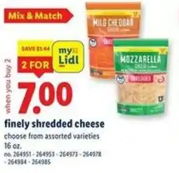 Lidl Finely shredded cheese offer