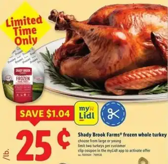 Shady Brook Farms frozen whole turkey
