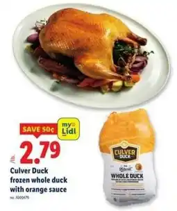 Lidl Culver duck frozen whole duck with orange sauce offer