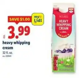 Lidl Heavy whipping cream offer