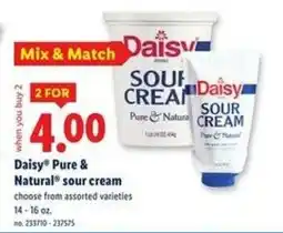 Lidl Daisy pure and natural sour cream offer