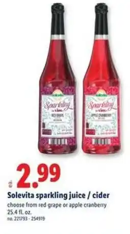 Lidl Solevita sparkling juice / cider offer