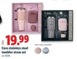 Lidl Core stainless steel tumbler straw set offer