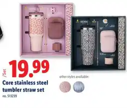 Lidl Core stainless steel tumbler straw set offer