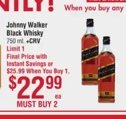 Smart & Final Johnny Walker Black Whisky offer