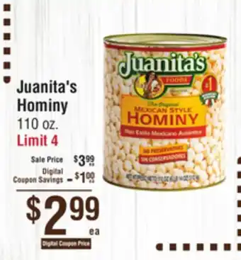 Smart & Final Juanita's Hominy offer