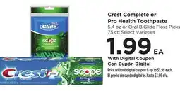 Food 4 Less Crest Complete or Pro Health Toothpaste offer