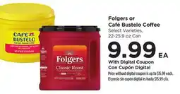 Food 4 Less Folgers or Café Bustelo Coffee offer