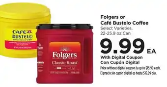 Food 4 Less Folgers or Café Bustelo Coffee offer