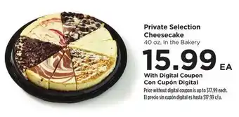 Food 4 Less Private Selection Cheesecake offer
