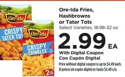 Food 4 Less Ore-Ida Fries, Hashbrowns or Tater Tots offer
