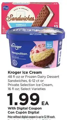 Food 4 Less Kroger Ice Cream offer