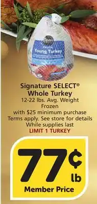 Albertsons Signature SELECT Whole Turkey offer