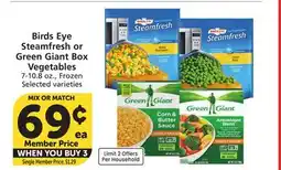 Albertsons Birds Eye Steamfresh or Green Giant Box Vegetables offer