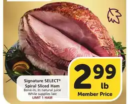 Albertsons Signature SELECT Spiral Sliced Ham offer