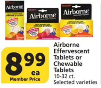 Albertsons Airborne Effervescent Tablets or Chewable Tablets offer