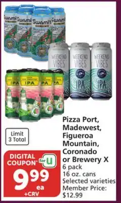 Albertsons Pizza Port, Madewest, Figueroa Mountain, Coronado or Brewery X offer