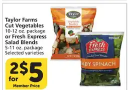 Albertsons Taylor Farms Cut Vegetables 10-12 oz. package or Fresh Express Salad Blends 5-11 oz. package offer